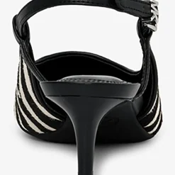 Slingbacks en Cuir Doreen noir/blanc - Talon 5.1 cm