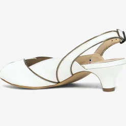 Slingbacks en Cuir Hervea crème