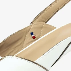 Slingbacks en Cuir Hervea crème