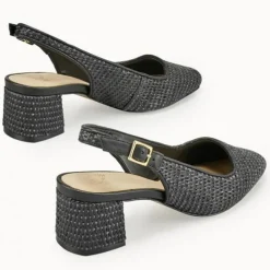 Slingbacks Zela vegan noires - Talon 6 cm