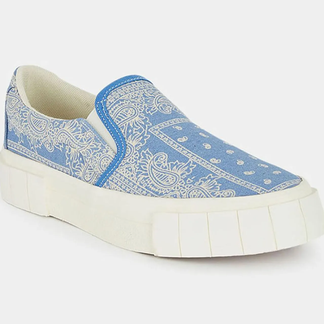 Slip On en Coton Bio Juno bleu/blanc