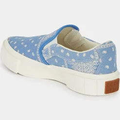 Slip On en Coton Bio Juno bleu/blanc