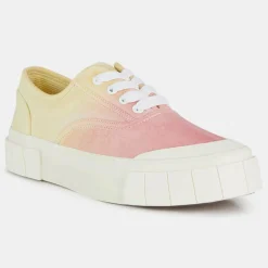 Sneakers en Coton Bio Gnace tie & dye jaune/rose