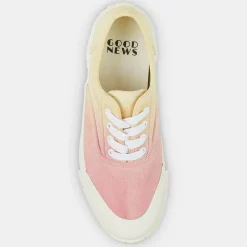 Sneakers en Coton Bio Gnace tie & dye jaune/rose