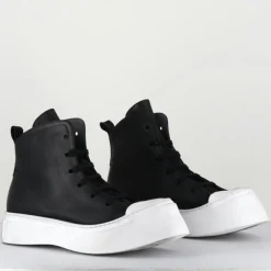 Sneakers en Cuir 3543 noires - Talon : 5cm