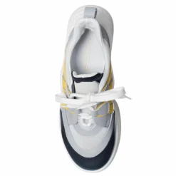 Sneakers en Cuir Bianca blanc/gris/noir/jaune - Talon 5 cm