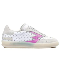 Sneakers en cuir Club blanc/rose