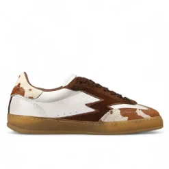 Sneakers en cuir Club blanc/marron