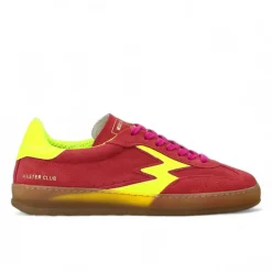 Sneakers en cuir Club rouge/jaune