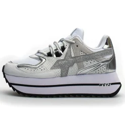 Sneakers en Cuir Debi blanc/argenté