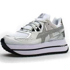 Sneakers en Cuir Debi blanc/argenté