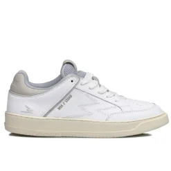 Sneakers en Cuir Detail Squad blanches