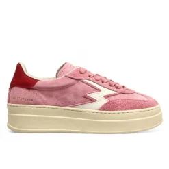 Sneakers en Cuir Double Club rose