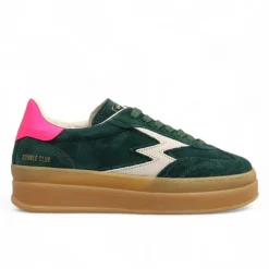 Sneakers en Cuir Double Club vert