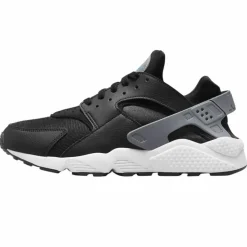 Sneakers en Cuir et Mesh Air Huarache Run noir/gris