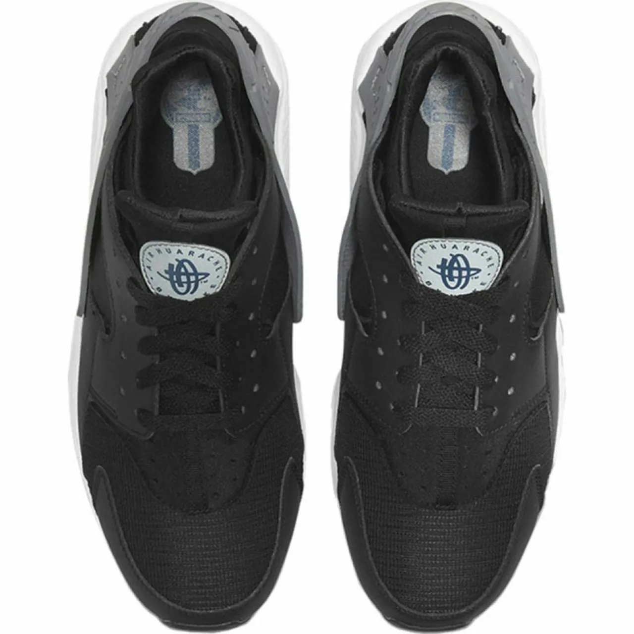 Sneakers en Cuir et Mesh Air Huarache Run noir/gris