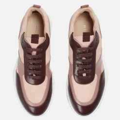 Sneakers en Cuir et Velours de Cuir Lola blush