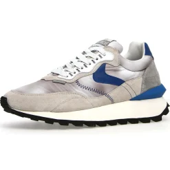 Sneakers en Cuir Léo gris/bleu