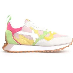 Sneakers en Cuir Loop argentées