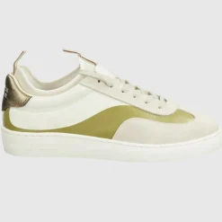 Sneakers en Cuir Maora blanc/vert/doré
