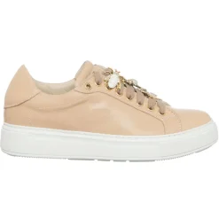 Sneakers en Cuir Nea saumon/beige