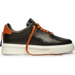 Sneakers en Cuir Pénélope noir/orange