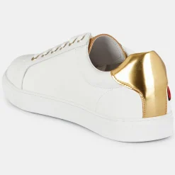 Sneakers en Cuir Simone blanc/doré