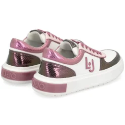 Sneakers en Cuir Sona blanc/rose