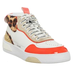 Sneakers en Cuir Wilow blanc/rouge/léopard