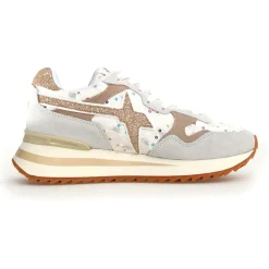 Sneakers en Cuir Yak beiges