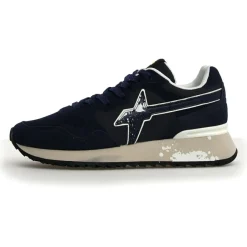 Sneakers en Cuir Yak bleu marine