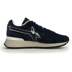 Sneakers en Cuir Yak bleu marine