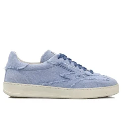 Sneakers en Velours de Cuir bleu