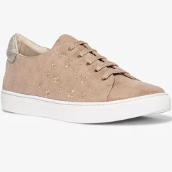 Sneakers en Velours de Cuir à motifs Lauraine nude