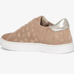 Sneakers en Velours de Cuir à motifs Lauraine nude
