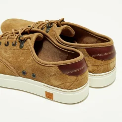 Sneakers en Velours de Cuir Amherst noisette