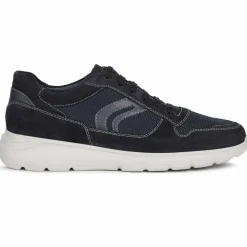 Sneakers en Velours de Cuir Sestiere bleu marine