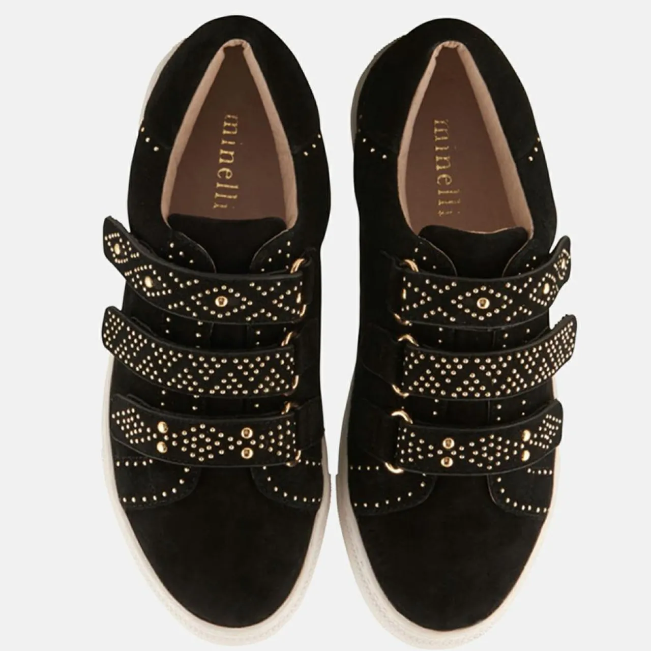 Sneakers en Velours de Cuir Lucie noires