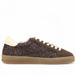 Sneakers en Velours de Cuir Iconic Deluxe marron