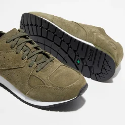 Sneakers en Velours de Cuir Lufkin Jogger kaki