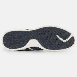 Sneakers en Velours de Cuir & Cuir Snake marine/taupe