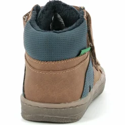 Sneakers fourrées en Velours de Cuir Lohan camel/bleu