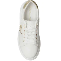 Sneakers Lona écru/doré - Plateforme 5 cm