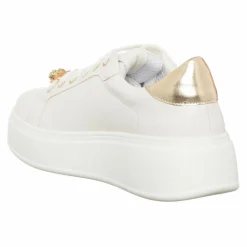 Sneakers Noa écru/doré - Plateforme 5 cm