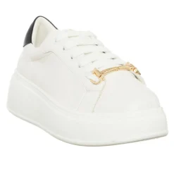 Sneakers Sona blanc/noir - Plateforme 5 cm