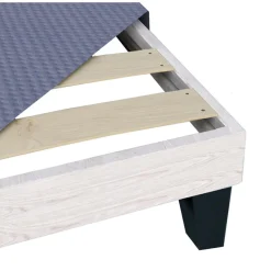 Sommier tapissier à lattes en Kit Délicatesse gris - 160x200 cm