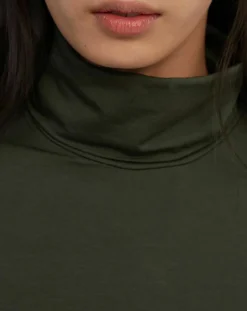 Sous pull en Coton mélangé Manches longues kaki