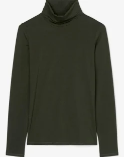 Sous pull en Coton mélangé Manches longues kaki