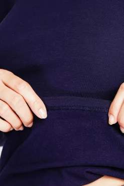 Sous-pull en Soie mélangée bleu nuit