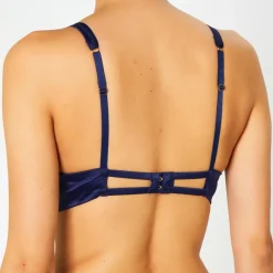 Soutien-gorge avec armatures en Soie mélangée Glamour bleu marine